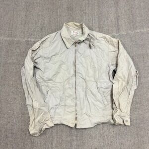 Vintage Parker Harrington Jacket Mens Small Beige 1950s Zip Up USA